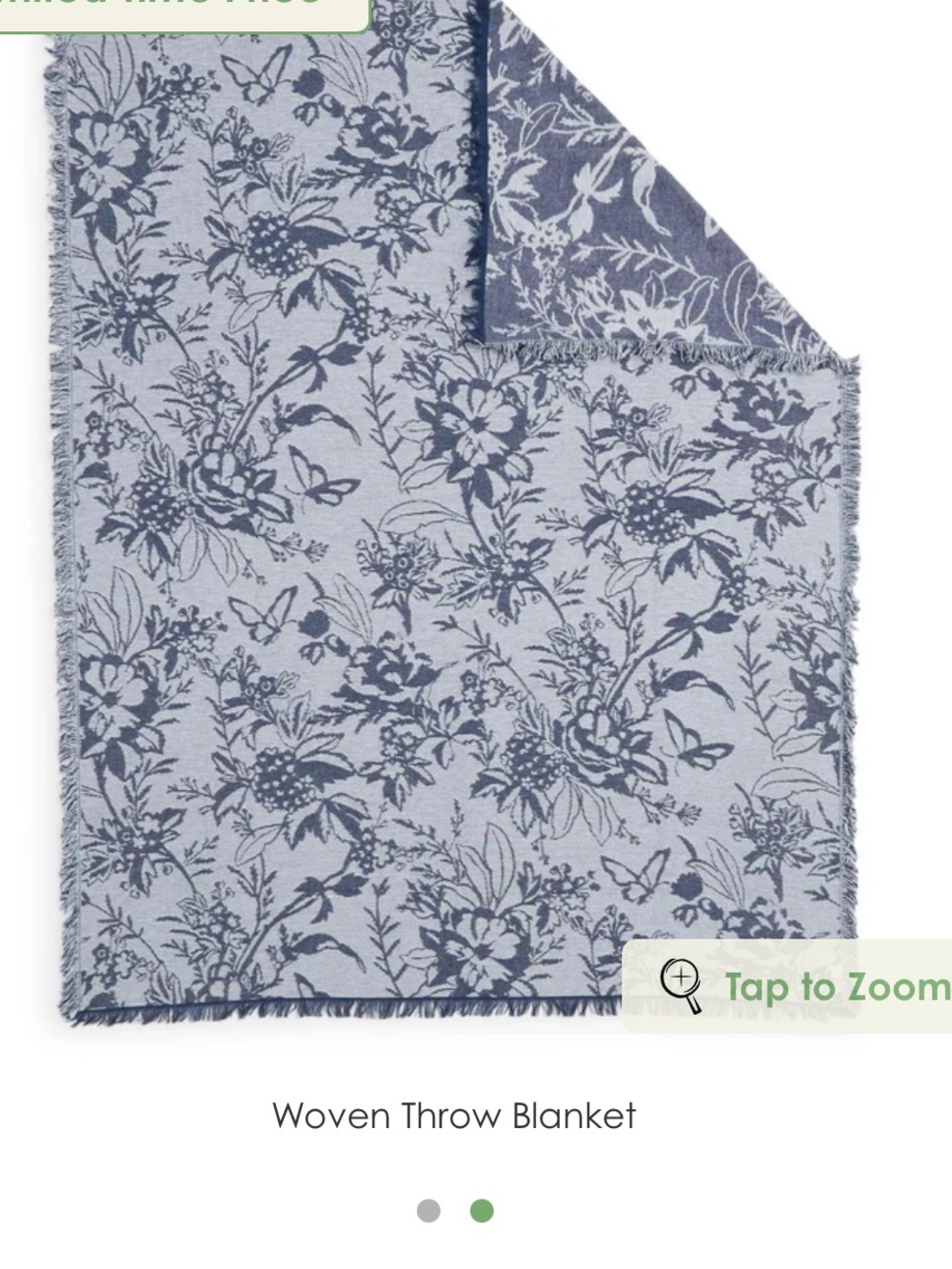 New Vera Bradley Woven Floral Throw Blanket in Blue